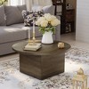 Vipbear Round Coffee Table,35-Inch Engineered Wood Coffee Table for Living Room, Oak - 4 of 4