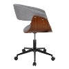 Sapphtopaz Modern Office Chair with Hollow Back Upholstered Adjustable Swivel Vanity Chair with Bent Wood Seat Office Desk Chair for Home Office - 3 of 4