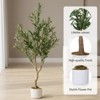 Orieon 4FT Artificial Olive Tree with Silk Leaves, 20 Fruits, Natural Wood Trunk, Adjustable Stems, Indoor Outdoor Planter - 2 of 4