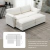 Loveseat Sofa with Ottomans, 4 Seat Small Space Sleeper Couches, Convertible Sectional Sofa Bed for Living Room Apartment Office, White - 3 of 4