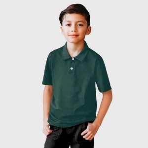 City Threads Boys Soft Cotton Jersey 2-Button Short Sleeve Polo Shirt - USA-Made - 1 of 4