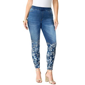 Roaman's Women's Plus Size 360° Stretch Jegging - 1 of 4