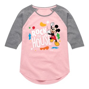 Girls' - Disney - Rock The House Shirt Tail Raglan Graphic T-shirt - 1 of 3