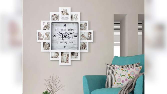 Lifetime Memories&#39; Picture Frame Collage Wall Clock Black - American Art Decor, 2 of 7, play video