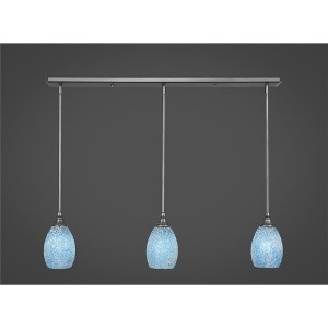 Toltec Lighting Any 3 - Light Chandelier in  Brushed Nickel with 5" Turquoise Fusion Shade - 1 of 1