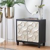Modern Crescent Moon Pattern Wood Rectangle Cabinet Black - Olivia & May: Chic Decorative Storage - 2 of 4