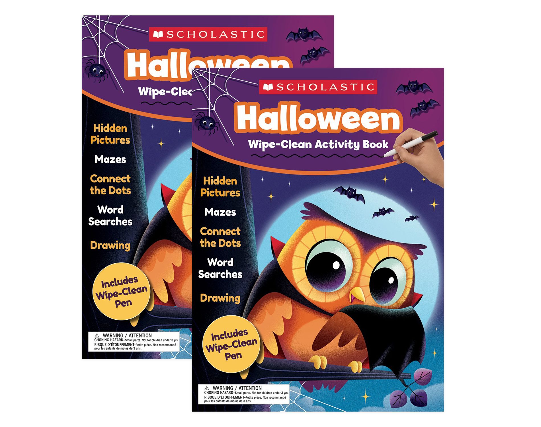 Scholastic Teaching Solutions Halloween Wipe-Clean Activity Book, Pack of 2