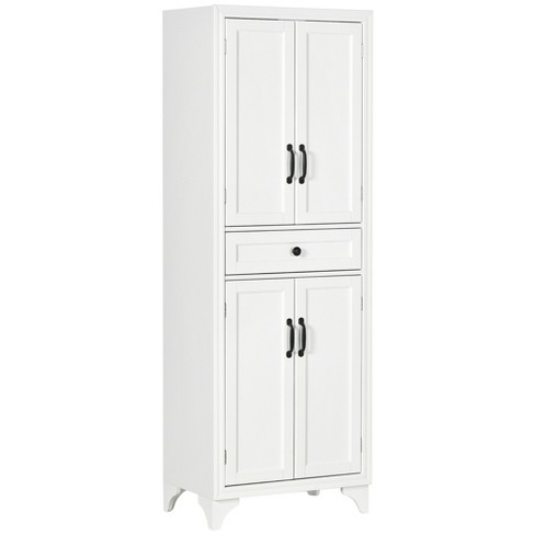 52 Modern 4-Door Kitchen Pantry Freestanding Storage Cabinet w/ 3