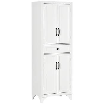 HOMCOM 67" Freestanding Kitchen Pantry Storage Cabinet with Doors and Shelf Adjustability, Kitchen Shelving Furniture for Small Spaces, White