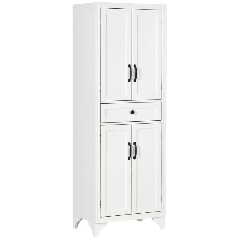 HOMCOM 67" Freestanding Kitchen Pantry Storage Cabinet with Doors and Shelf Adjustability, Kitchen Shelving Furniture for Small Spaces, White, 1 of 7
