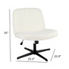 FONTOI Task and Office Chairs, Office Chair with Cross-Leg and Adjustable Height, Armless Swivel for Home Office, White, 25.9"*35"*25.5" - 2 of 4