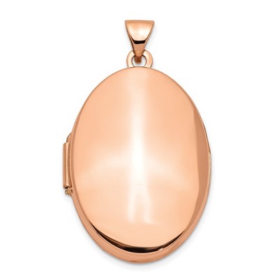 Black Bow Jewelry 14k Rose Gold 26mm Domed Locket in Polished 14k Rose Gold