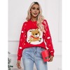 Coolmee Ugly Christmas Sweaters for Women Funny Holiday Sweaters Long Sleeve Crew Neck Knit Pullover Sweaters - 4 of 4