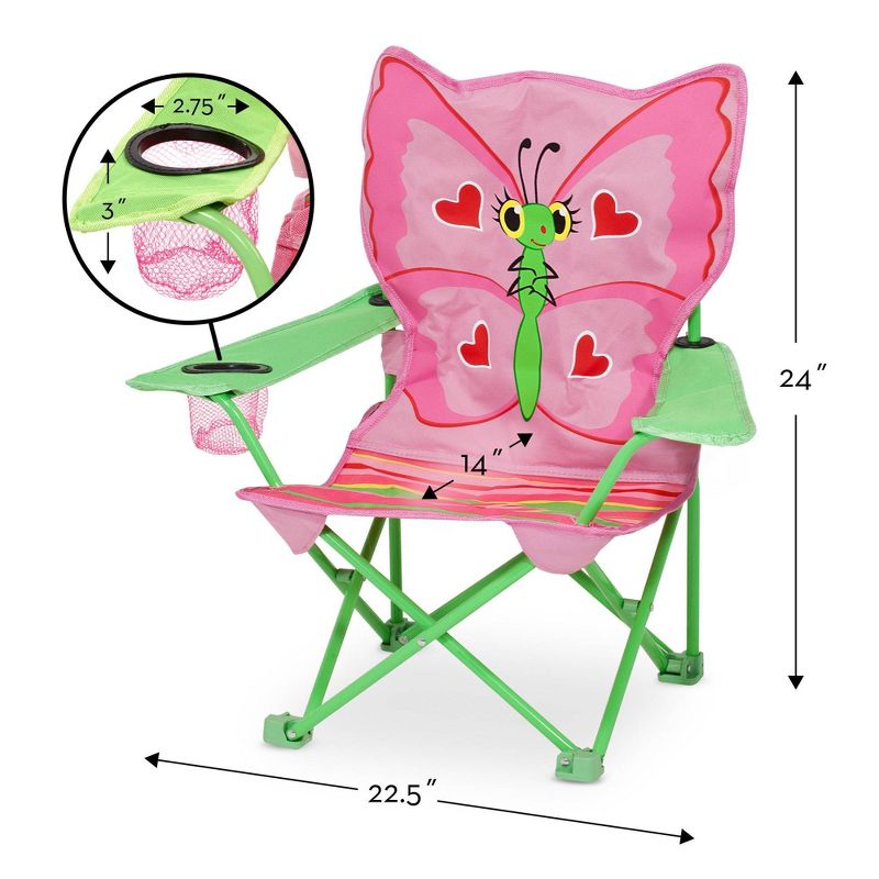Melissa &#38; Doug Sunny Patch Bella Butterfly Outdoor Folding Lawn and Camping Chair with Carrying Case, 5 of 11