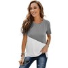 Women's Stylish Short Sleeve Top Crewneck Shirt Loose Casual Tee with Side Split - 2 of 4