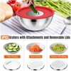 Itopfox Mixing Bowls with Lids Set, 7 PCS Stainless Steel Bowls with Grater Attachments, Ideal for Kitchen Cooking Baking & Serving - 3 of 4