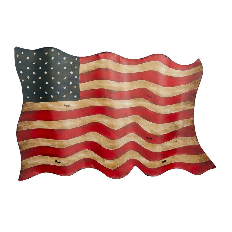Metal American Flag Indoor Outdoor Wall Decor Red - Olivia &#38; May, 5 of 8