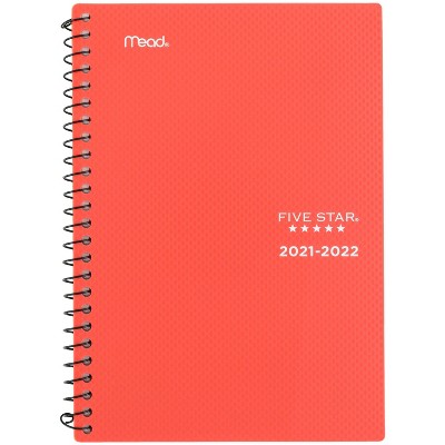 2021-22 Academic Weekly/Monthly Planner 5.5" x 8.5" Coral - Five Star