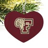 Fordham University Primary Logo Heart Love Wood Christmas Tree Holiday Ornament - 2 of 3