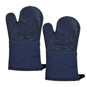 SharpChef Heat and Slip Resistant Silicone Oven Mitt and Pot Holder Set, Soft Cotton Lining, Waterproof, BPA-Free,2 Count - 1 of 4