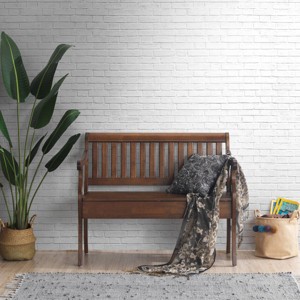 Carolina Living Alcott Storage Bench Elm: Hand-Crafted, Lift Lid, Antique Finish, 2-Person Seating - 1 of 4