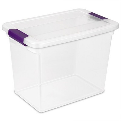 Sterilite 27 Qt Clearview Latch Storage Box Stackable Bin With Latching ...