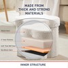 Ornavo Home Boucle Flower 12" Storage Ottoman - Footstool - Perfect for Dorm, Living Room and Bedroom - 3 of 4