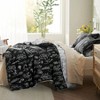 Queen Comforter Set, Black Bedding, 3 - Piece Floral Bedding, Reversible Botanical Flowers Comforter 2 Pillow Shams - 4 of 4