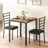Jojoka 3-Piece Kitchen Dining Room Table Chair Set for Small Space, Indoor Modern Dinette Set for 2 - 4 of 4