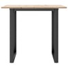 vidaXL Dining Table - o-Frame Solid Pine Wood/Steel – 31.5"x31.5"x29.5" - Rustic Brown – Square Kitchen/Living Room Table - 4 of 4