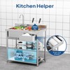 ROVSUN Utility Sink with Drawer, Stainless Steel Kitchen Sink,Pegboard & Hanging Hook for Commercial, Indoor, Outdoor Use, 36.22 L × 21.46 W × 38.78 H - 3 of 4