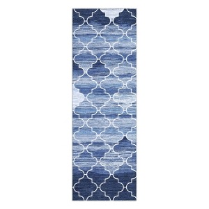Cozy Chenille Geometric Rug, Foldable & Washable, Kid & Pet Friendly, Durable Edges for Stylish High-Traffic Spaces - 1 of 4