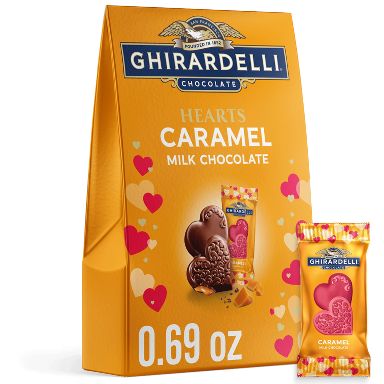 Ghirardelli Valentine's Caramel Milk Chocolate Hearts Candy Bag - 0.69oz