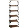 Hommoo 6-Tier Floor Standing Bookshelf with Open Shelves Brown - 4 of 4