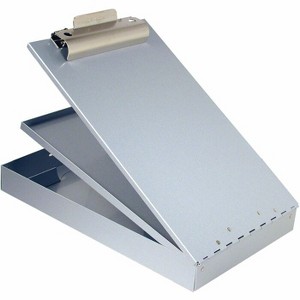 Saunders - Cruiser Mate Form Holder with Storage - 1 in. Clip Capacity - Top Opening - Aluminum - Gray - 8 1/2 in. x 14 in. - 1 Each - 1 of 4