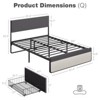 Queen Size Bed Frame with 2 Storage Drawers, Upholstered Headboard, Metal Slats Support, Noise-Free Design, Easy Assembly, No Box Spring Needed - 3 of 4