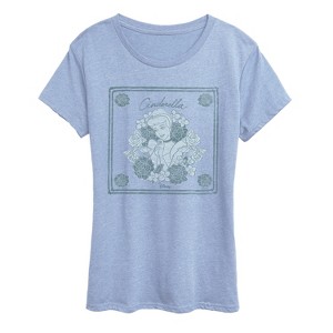 Women's - Disney Princess - Cinderella Flowers Short Sleeve Graphic T-Shirt - 1 of 3