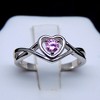 Christine Engagement Ring for Women Promise Heart Birthstone Cz Sterling Silver by Ginger Lyne - 2 of 4
