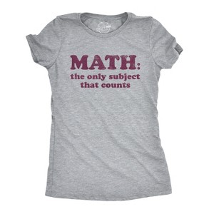 Womens Math The Only Subject That Counts T Shirt Funny School Teacher Pun Novelty Tee - Crazy Dog Women's T Shirt - 1 of 4