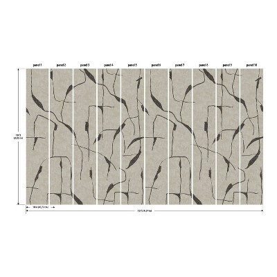 Taupe and Black Abstract Peel and Stick Wallpaper Panels