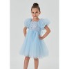 2Bunnies Girls Babydoll Sequin Bodice Tulle Bow Princess Dress - 3 of 4