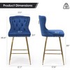 Infurnic Counter and Bar Stools, Modern Upholstered Bar Stools Set with Sturdy Legs, for Kitchen and Dining Room, 2PCS, Blue,  17.7"*17.5"*26" - 4 of 4