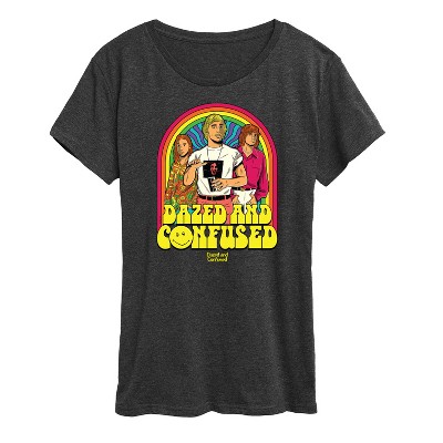 Women's - Dazed and Confused - Retro Psychedelic Rainbow Group Short Sleeve Graphic T-Shirt