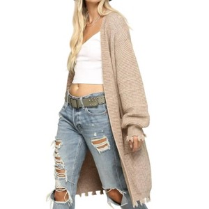 Women's Opened Knit Lined Sweater - Soul Thread - 1 of 2