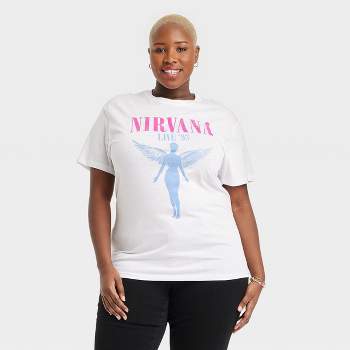 Women's Nirvana Heart Shaped Box Oversized Short Sleeve Graphic T
