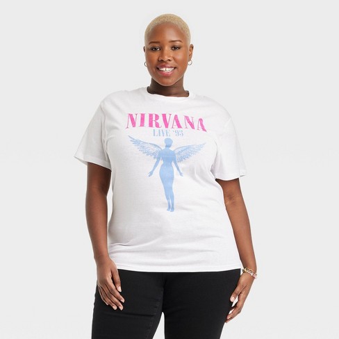 Women's Nirvana In Utero Short Sleeve Graphic T-Shirt - White 2X