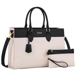 Laptop Bag for Women, 15 inch Laptop Tote Work Bag Purse, Large Waterproof Leather Computer Briefcase - 1 of 4