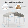 XBRIGH 12x20 Ft Carport, Heavy Duty Metal Car Port, All-Weather Protection, Easy Assembly for Cars, Trucks, Boats, Tractors, and Outdoor Storage - 2 of 4