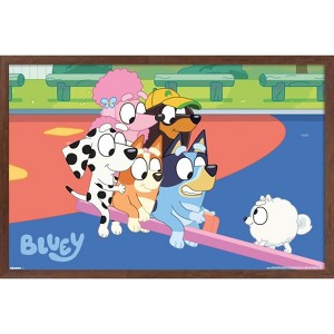 Trends International Bluey (2018) - Bluey and Friends See Saw Fun Framed Wall Poster Prints - 1 of 4