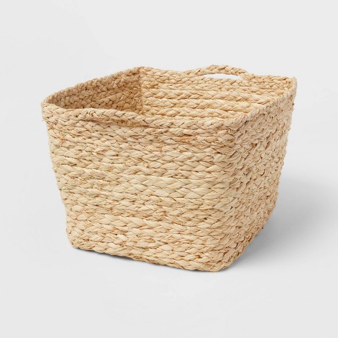 13 Decorative Coiled Rope Square Base Tapered Basket Small White